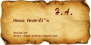 Hess András névjegykártya